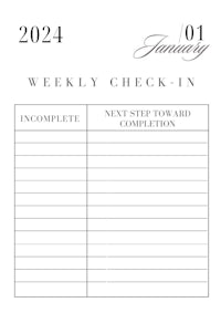 january 2020 weekly check in sheet