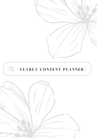 an image of a white flower with the words'yearly content planner'